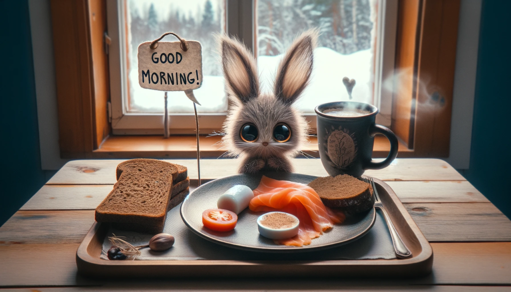 a morning breakfast scene in Finland