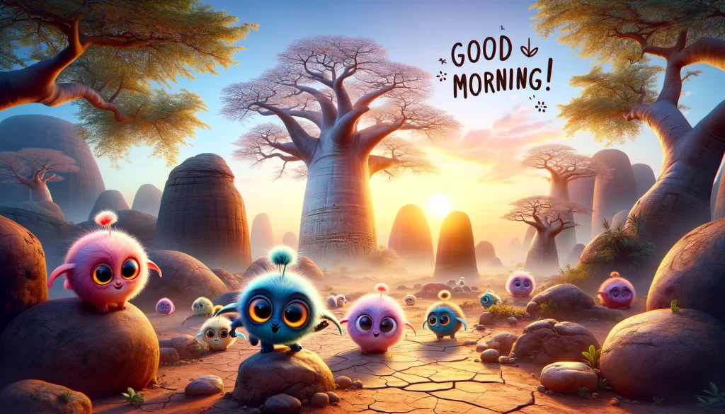 a morning scene at Mapungubwe Caltural Landscape, South Africa