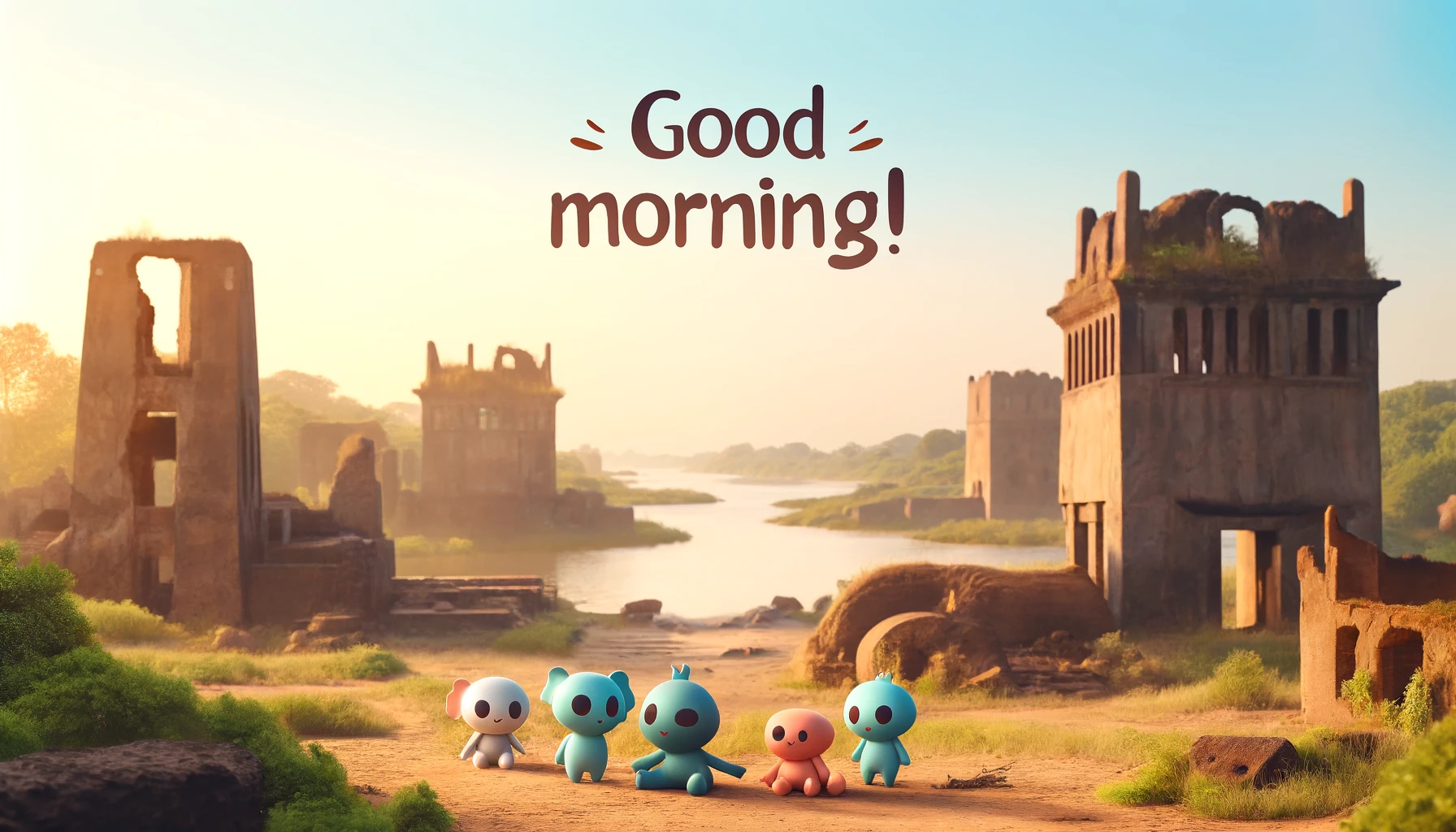 a morning scene at the Remains of Kunta Kinteh Island, Gambia