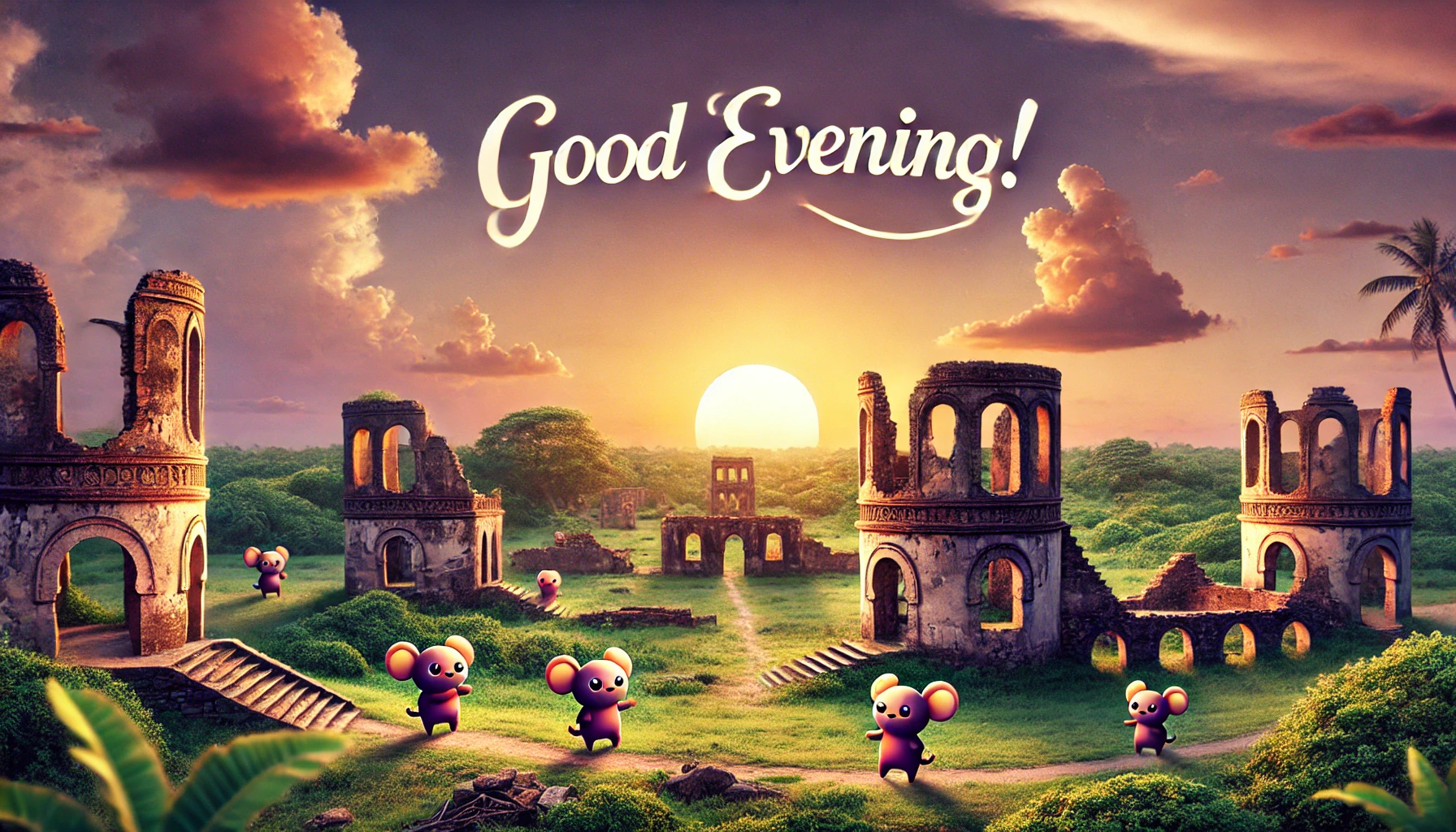 an evening scene at the Remains of Kunta Kinteh Island, Gambia