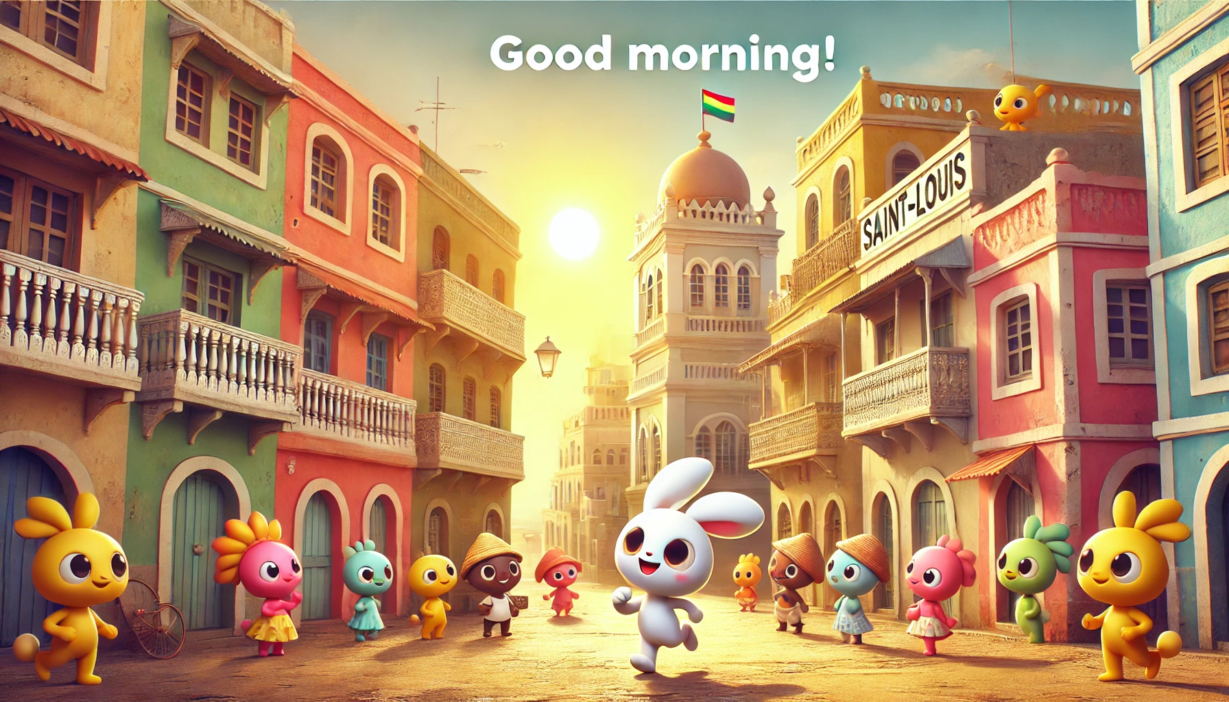 a morning scene at Island of Saint-Louis, Senegal