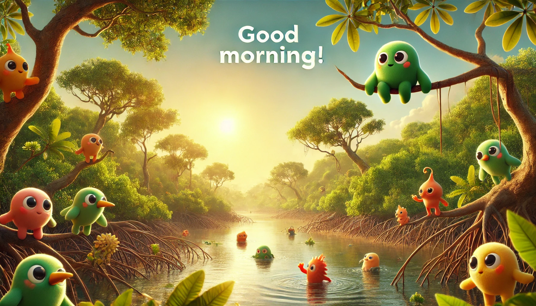 a morning scene at Saloum Delta, Senegal