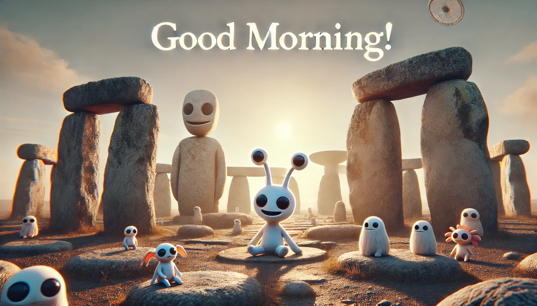 a morning scene at the Stone Circles of Senegambia, Gambia