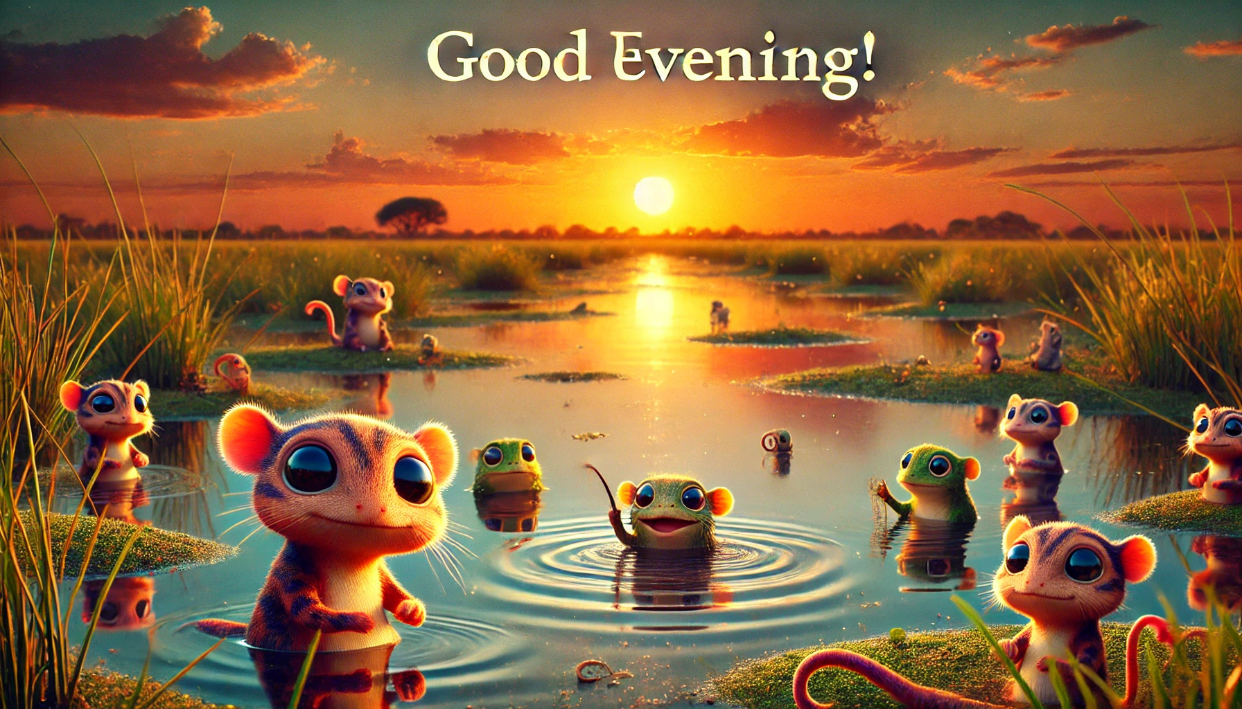 an evening scene at Saloum Delta, Senegal