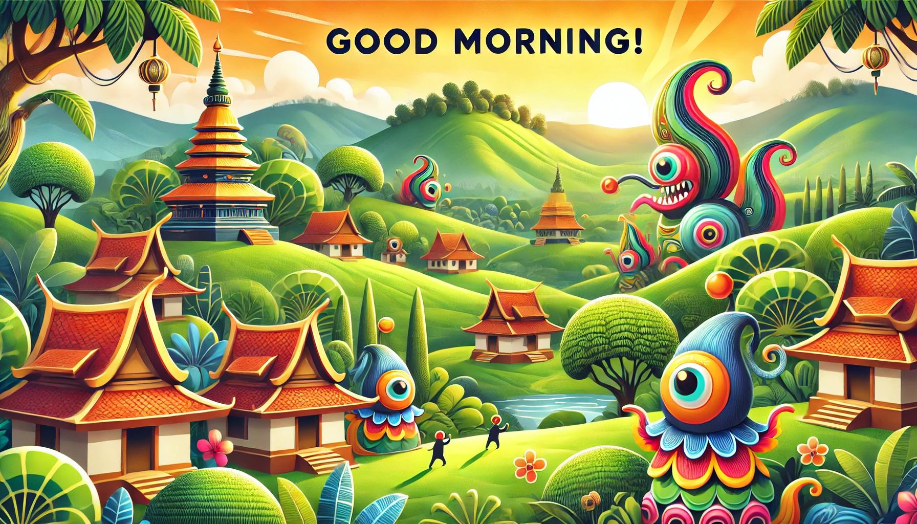 a morning scene at Bassari Country, Senegal