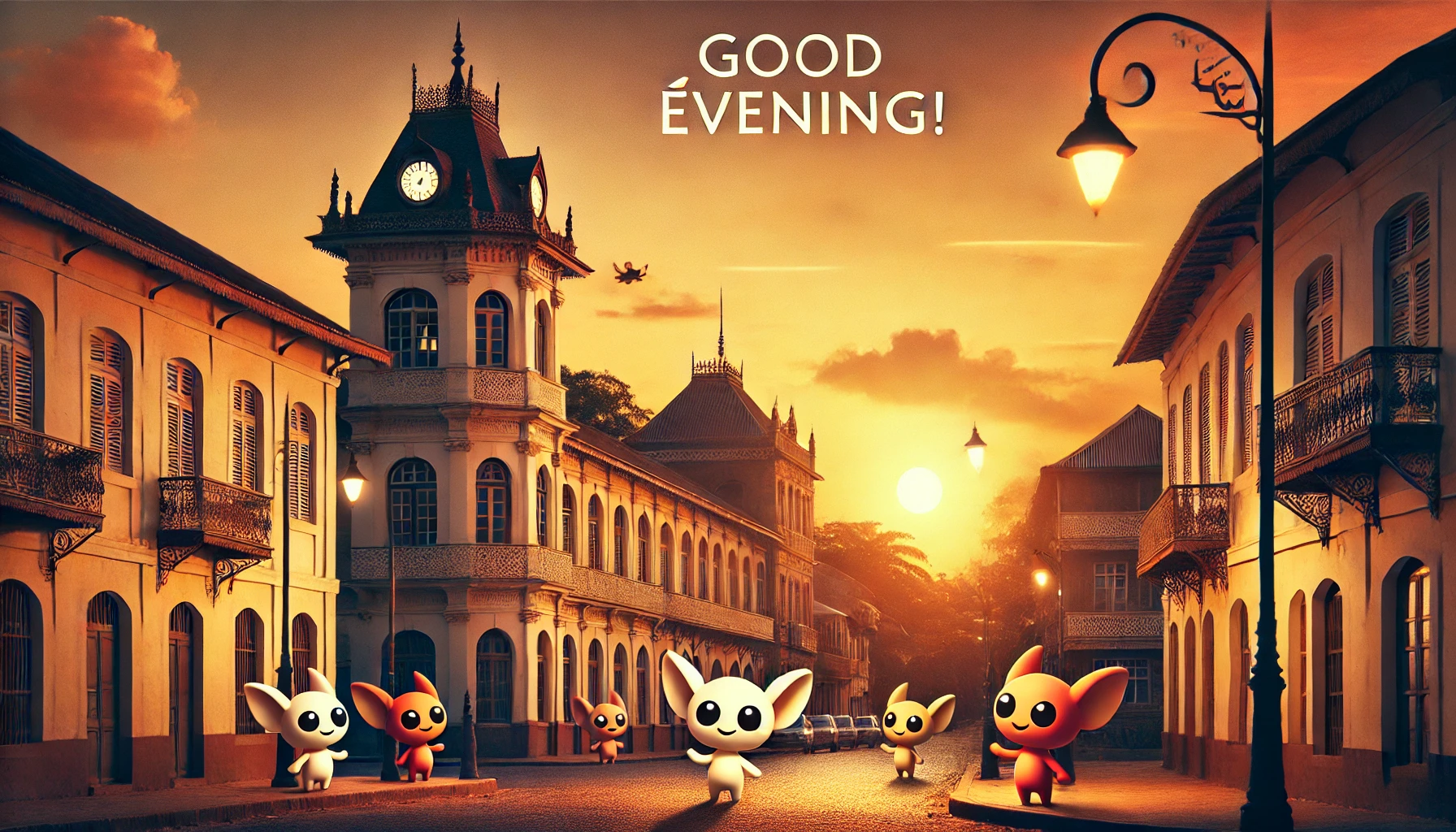 an evening scene at Historic Town of Grand-Bassam, Côte d'Ivoire