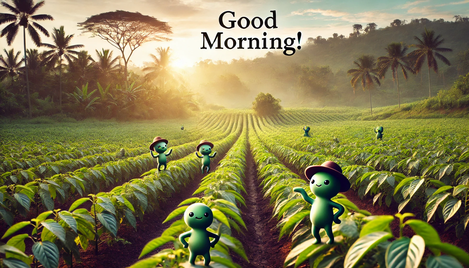 a morning scene at the black pepper field, Liberia