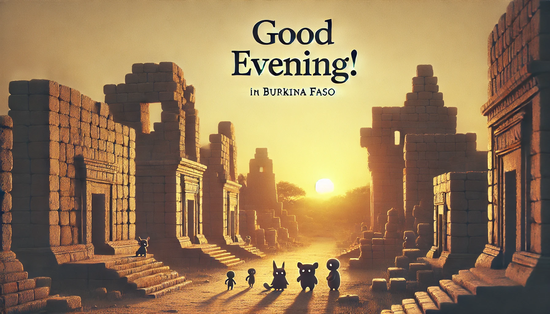 an evening scene of Ruins of Loropéni, Burkina Faso