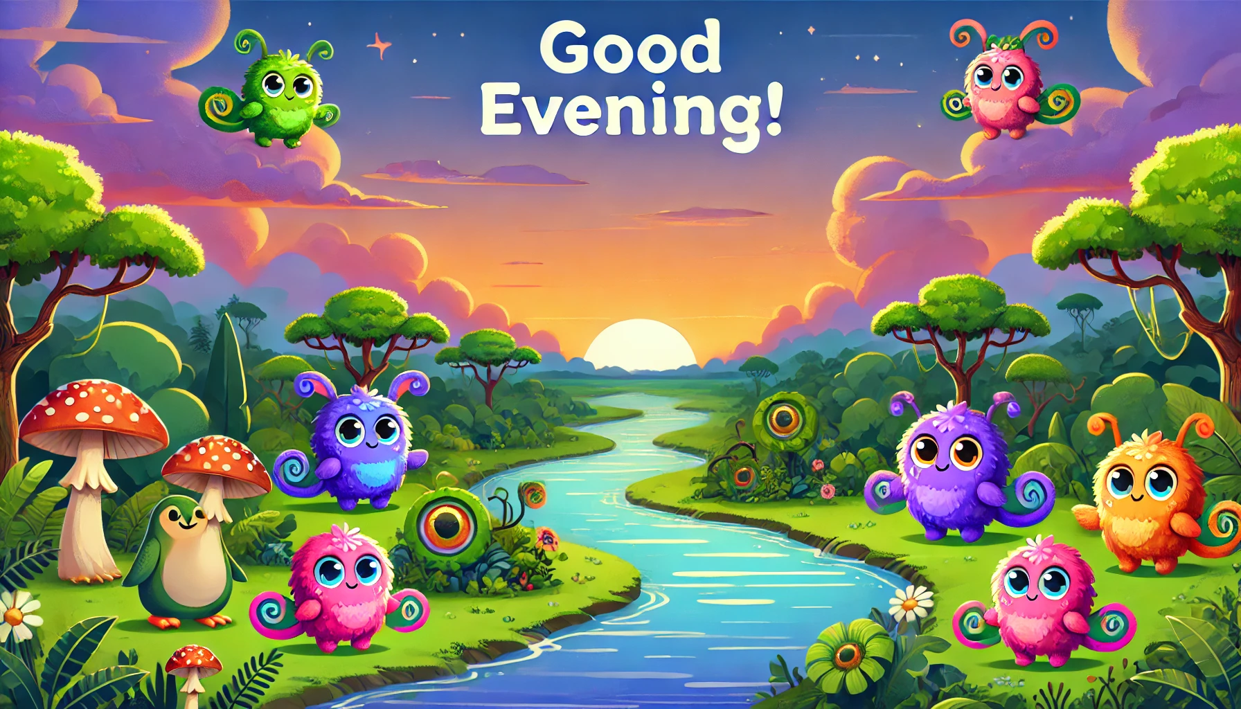 an evening scene of W National Park, Niger