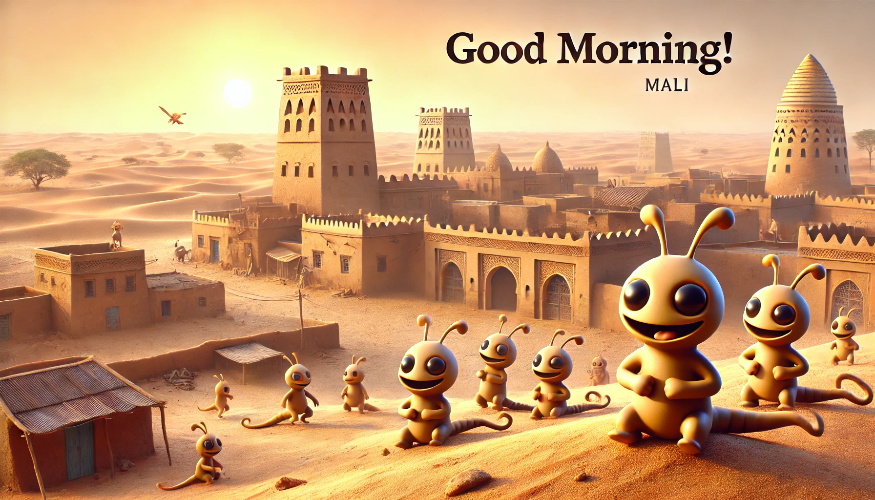 a morning scene at at Timbuktu, Mali