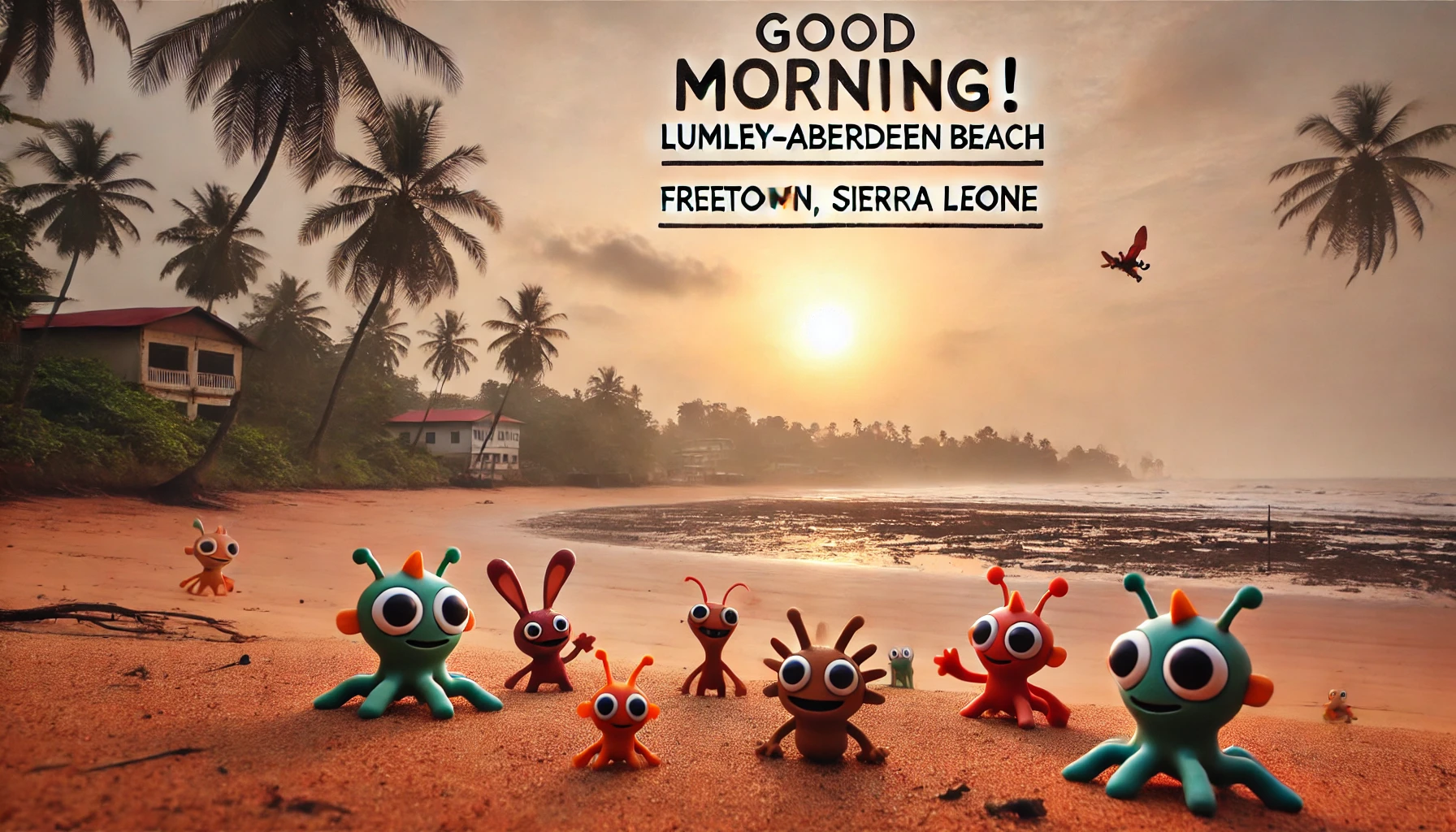 a morning scene at the Lumley-Aberdeen beach, Freetown, Sierra Leone