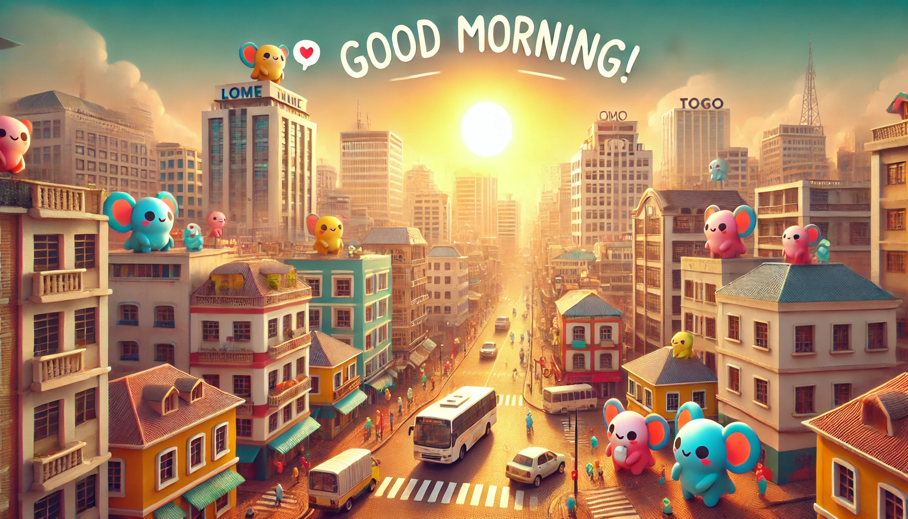 a morning scene at the city of Lome, Togo