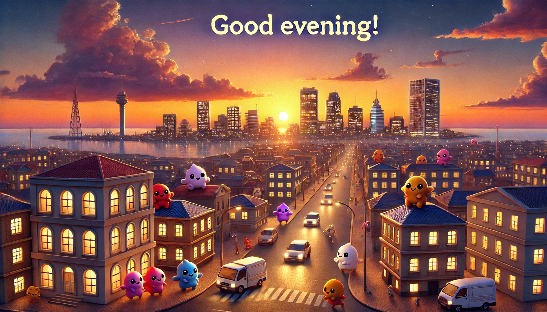 an evening scene at the city of Lome, Togo