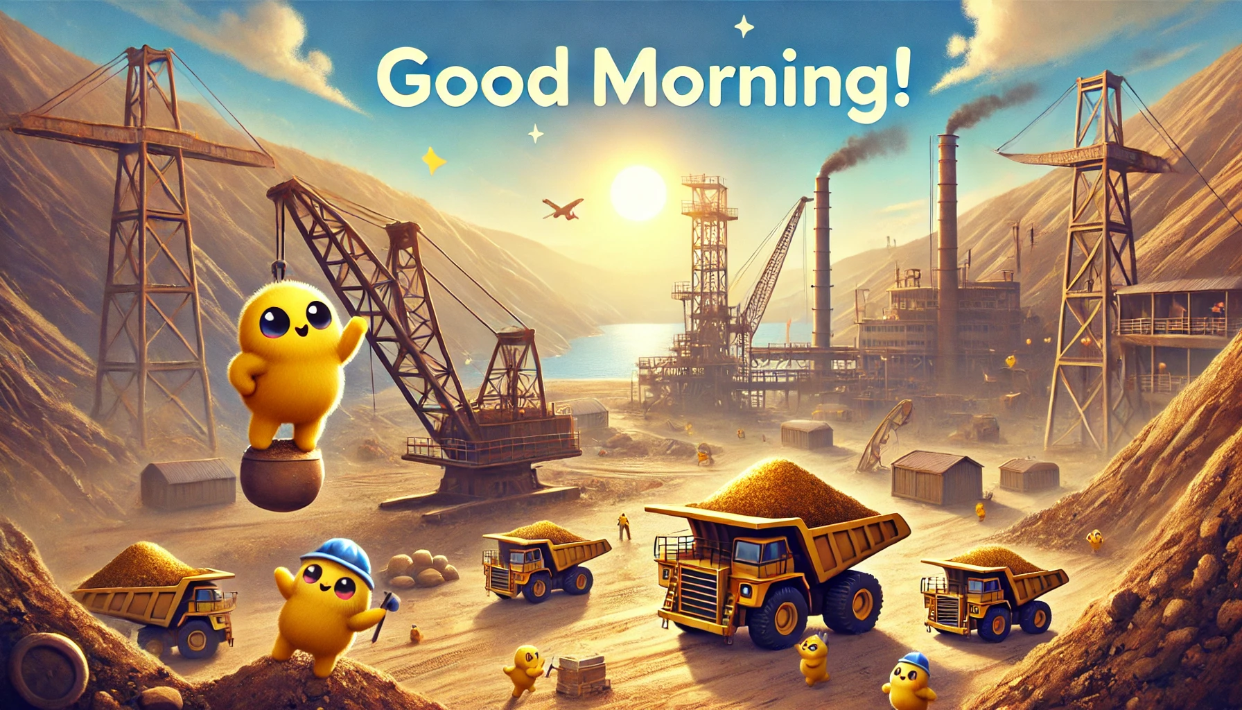 a morning scene of a gold mine, Burkina Faso