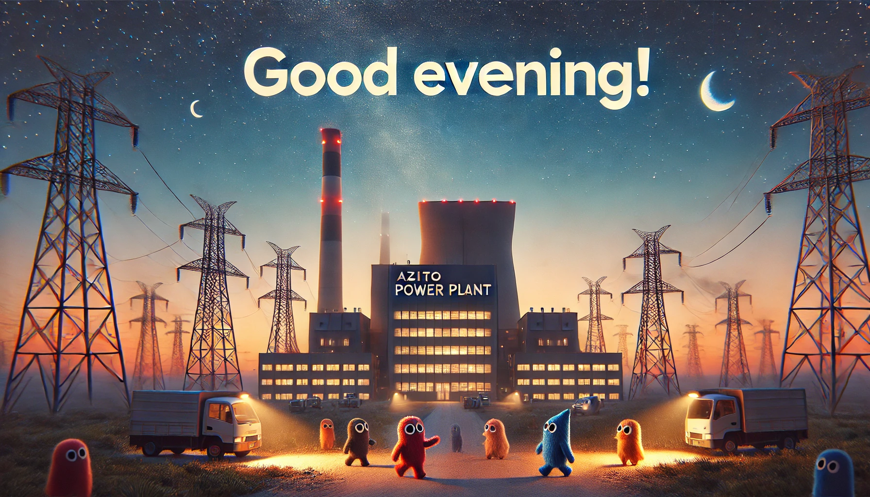 an evening scene at Azito power plant, Côte d'Ivoire