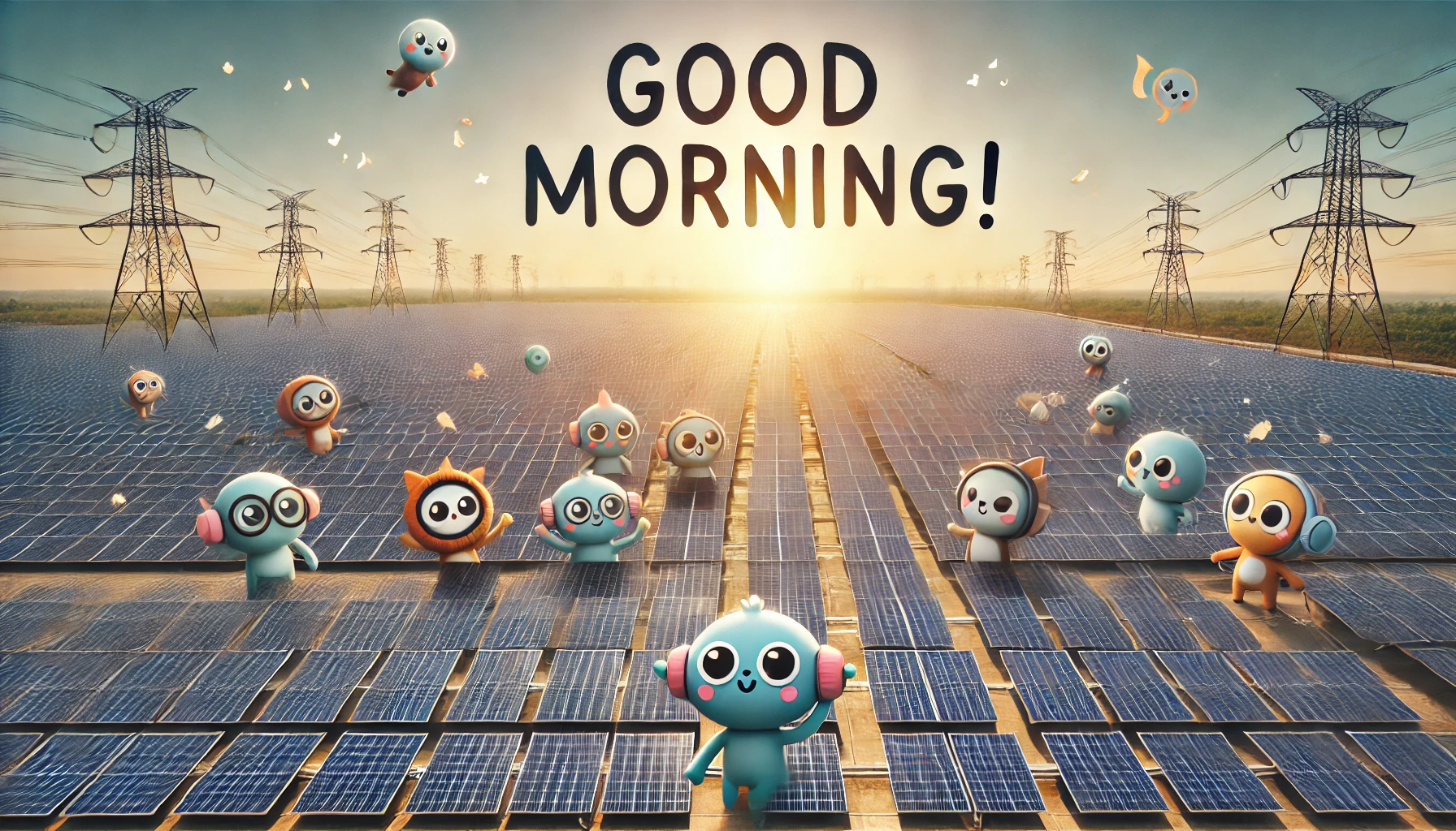 a morning scene at the solar power plant in Boundiali, Côte d'Ivoire