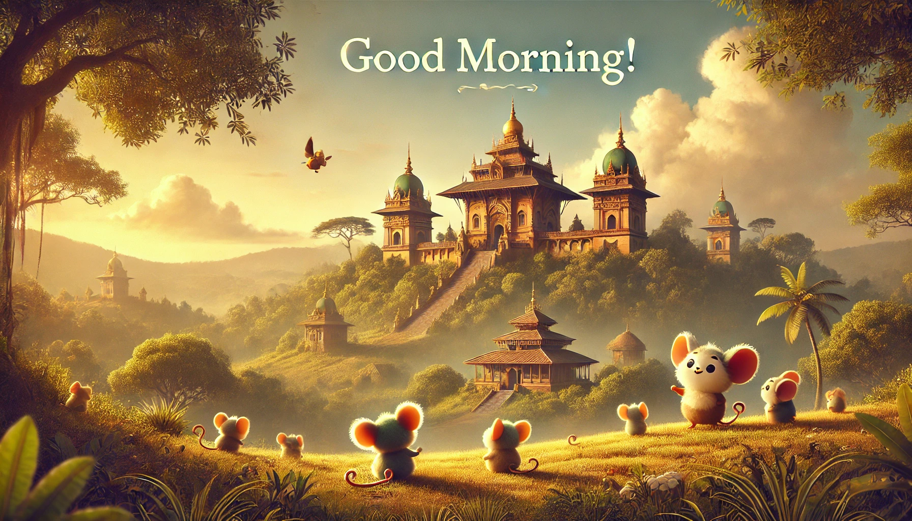 a morning scene at Royal Hill of Ambohimanga, Madagascar