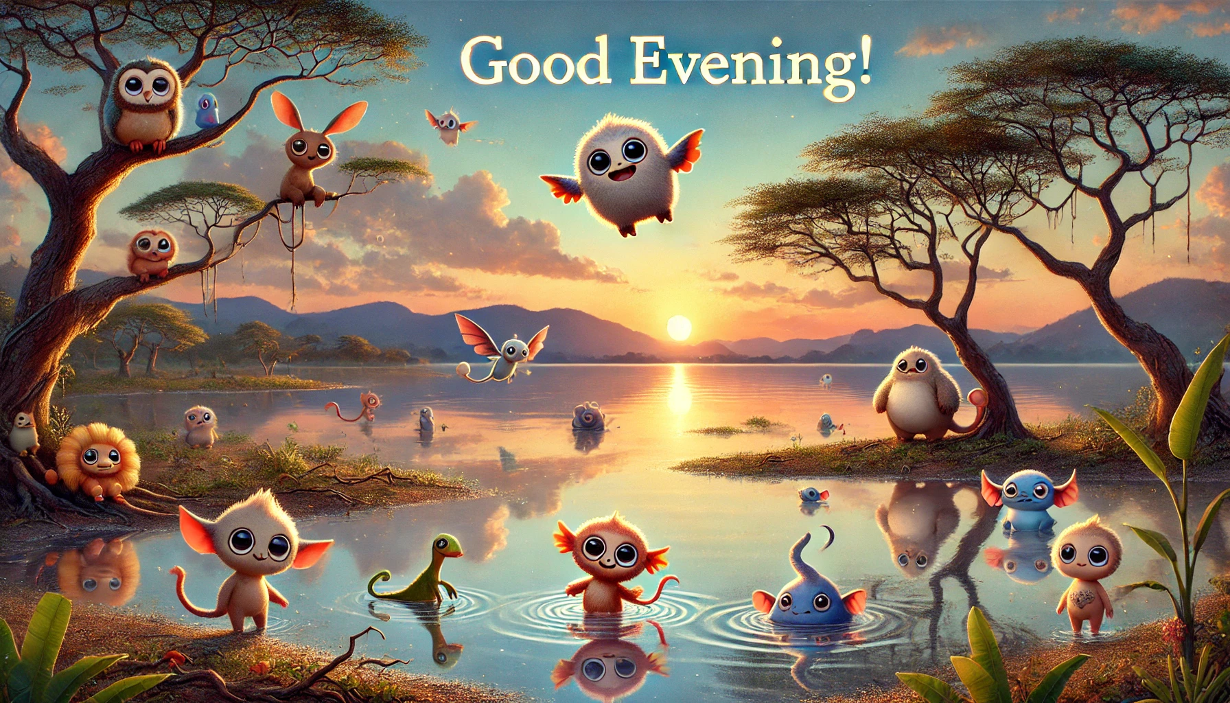 an evening scene at Lake Malawi National Park, Malawi