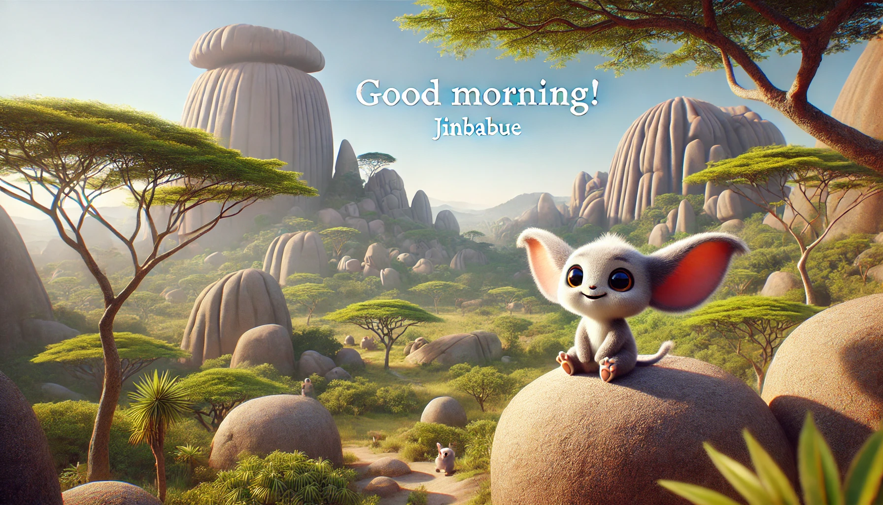 a morning scene at Matobo Hills, Jinbabue