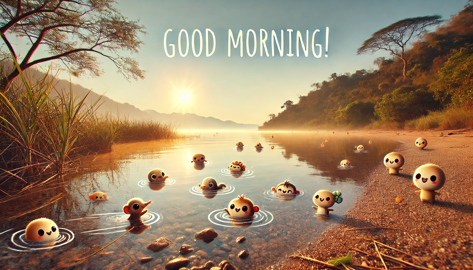 a morning scene at Lake Malawi National Park, Malawi