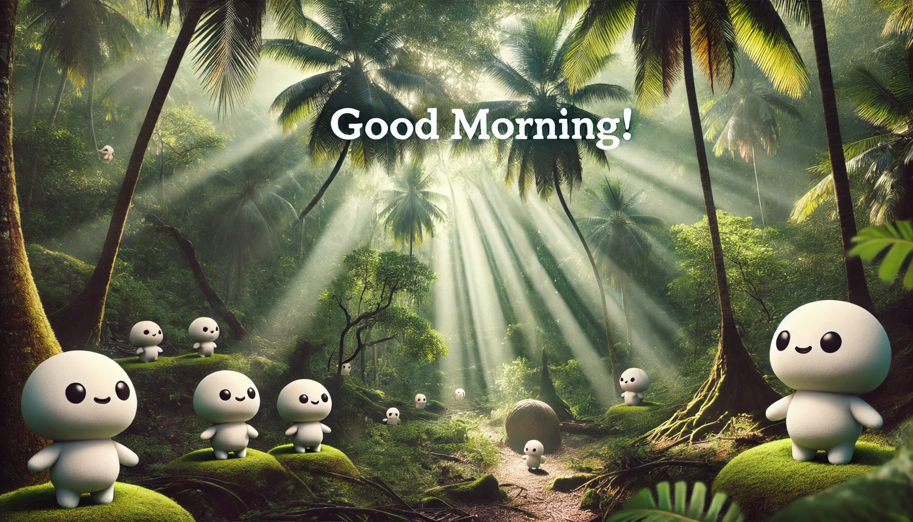 a morning scene at Vallée de Mai Nature Reserve, Republic of Seychelles