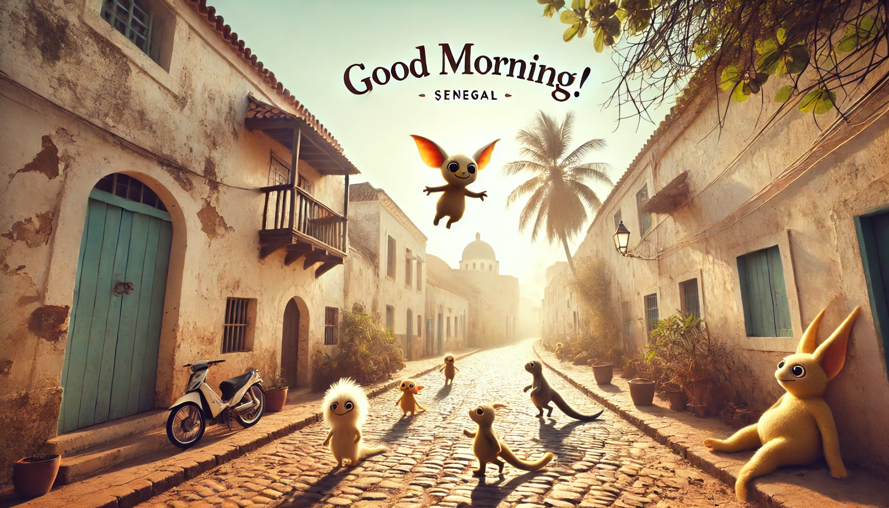 a morning scene at Island of Gorée, Senegal