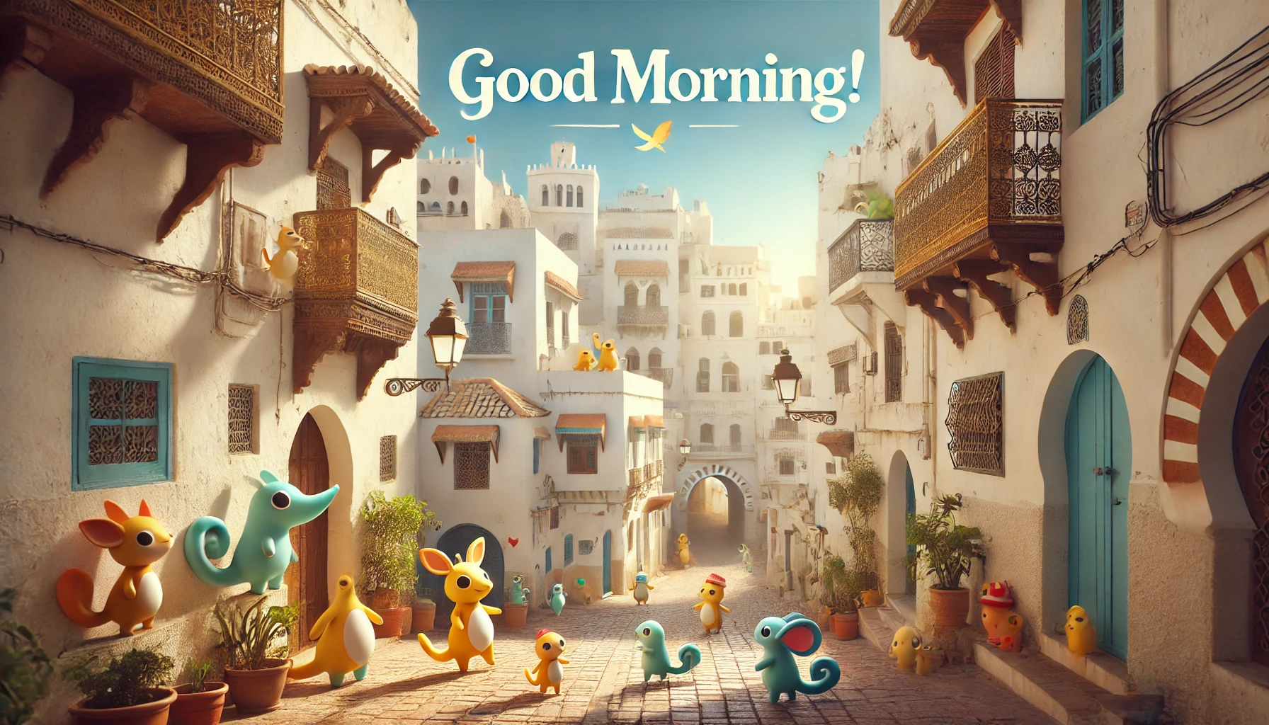 a morning scene at Kasbah of Algiers, Algeria