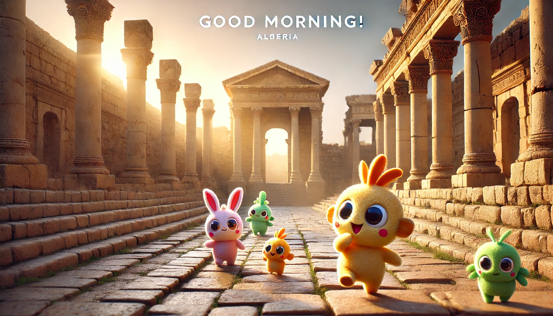 a morning scene at Timgad, Algeria