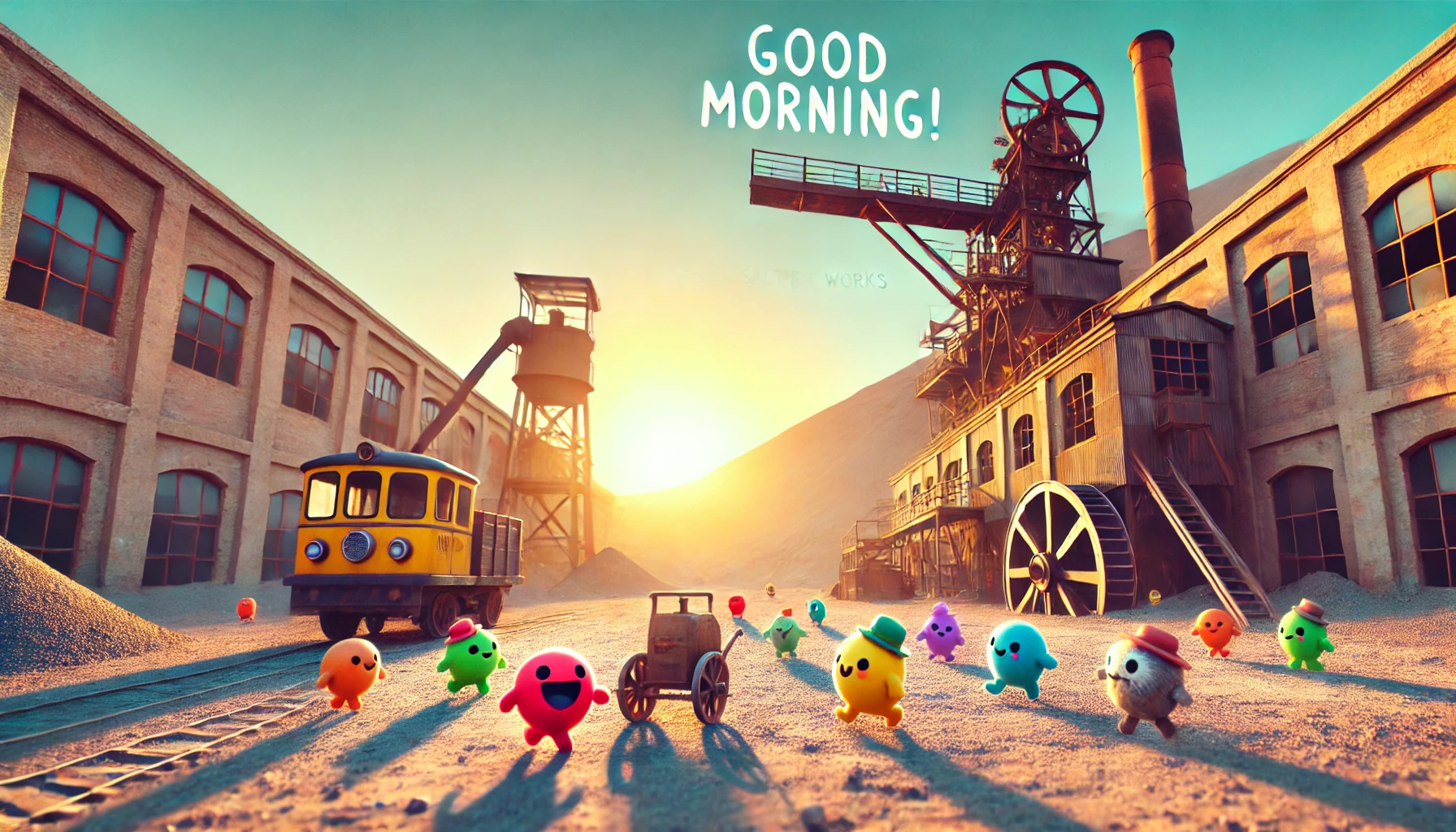 a morning scene at Humberstone and Santa Laura Saltpeter Works, Chile