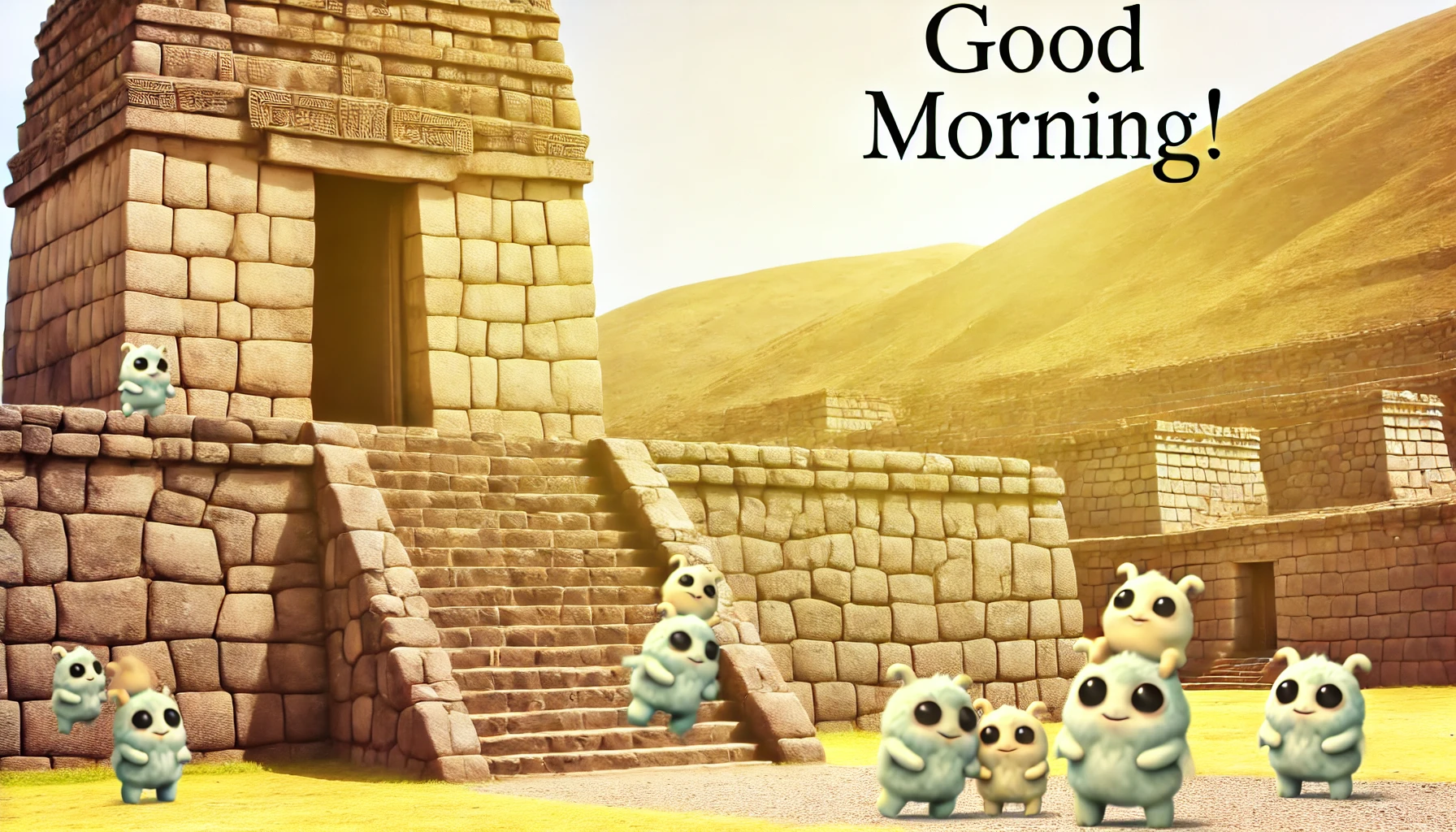 a morning scene at Chavin (Archaeological Site), Peru