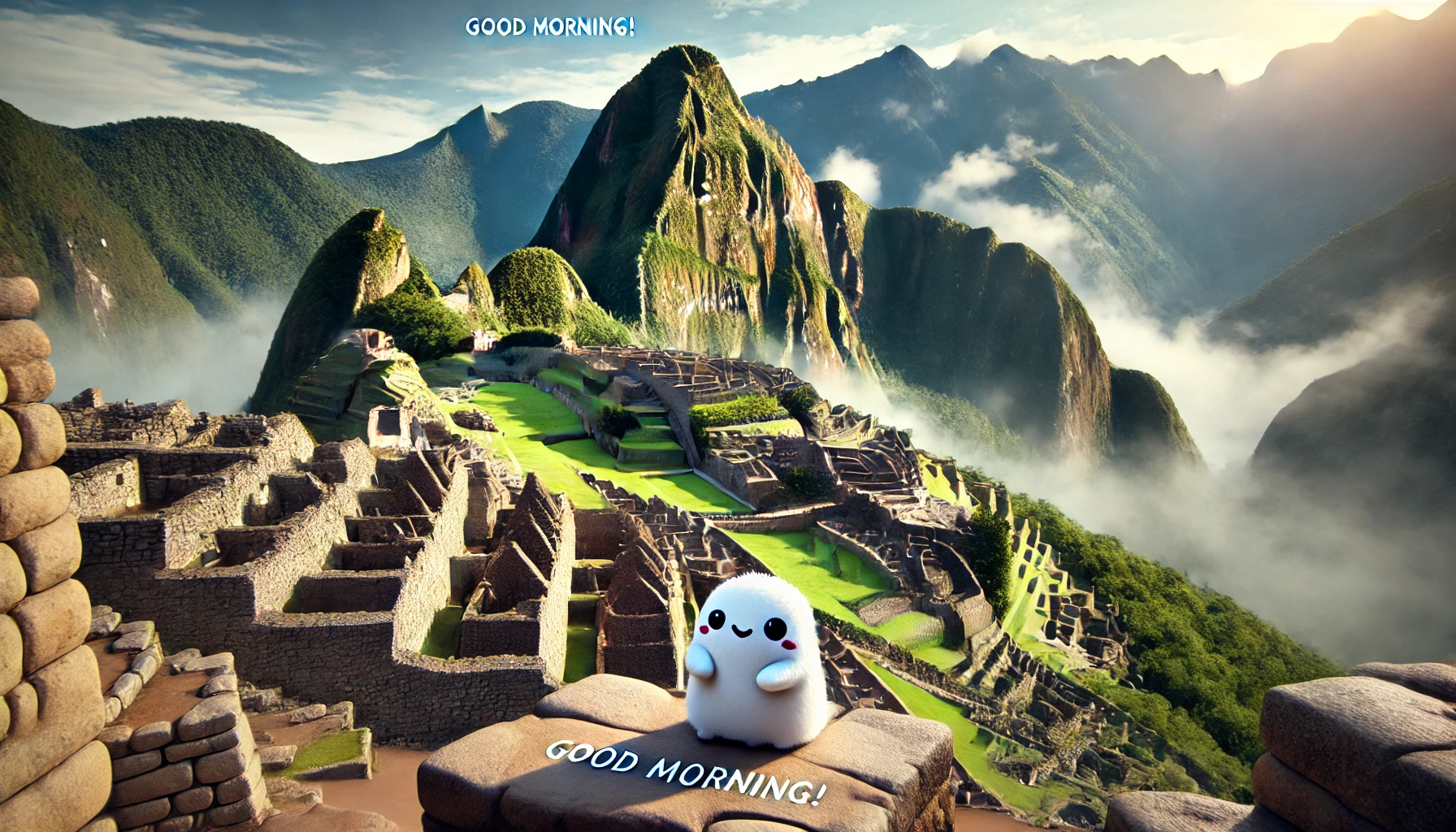 a morning scene at Historic Sanctuary of Machu Picchu, Peru