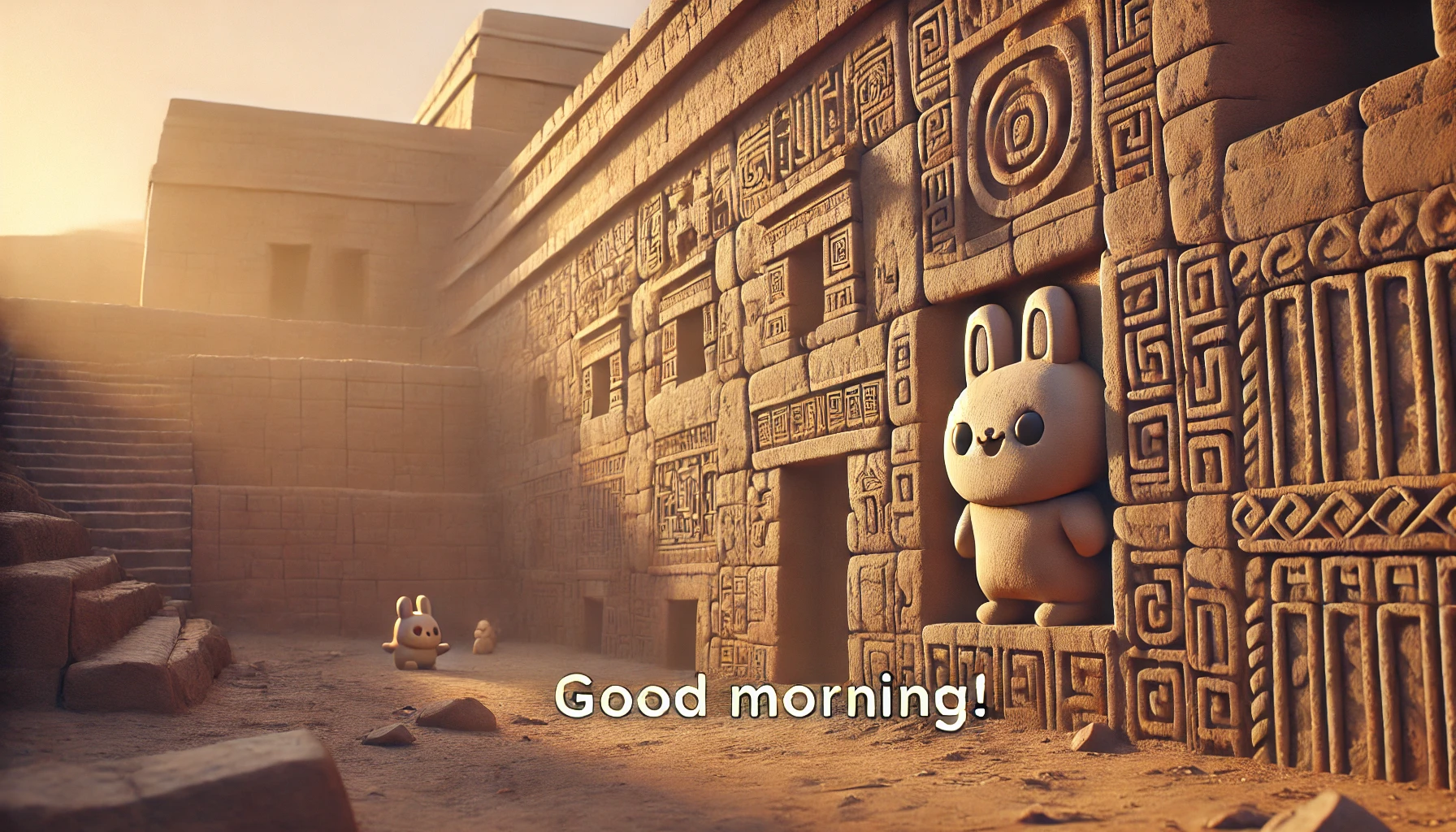 a morning scene at Chan Chan Archaelogical Zone, Peru