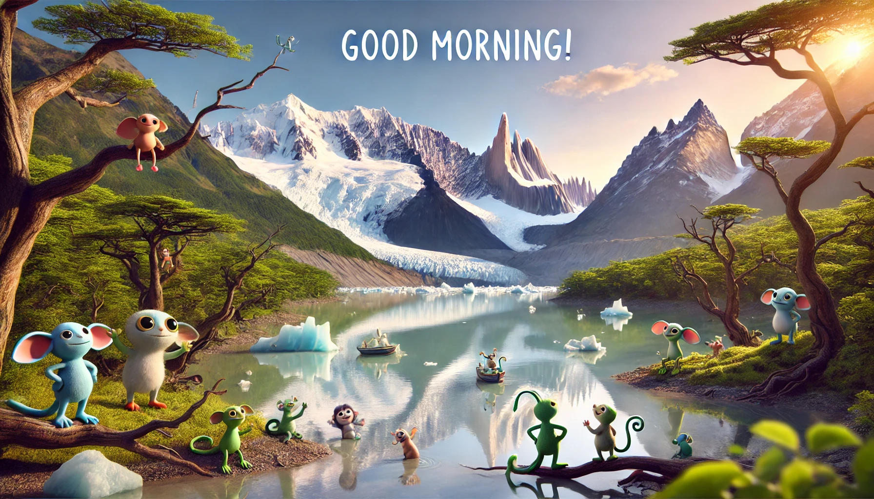 a morning scene at Los Glaciares National Park, Argentina