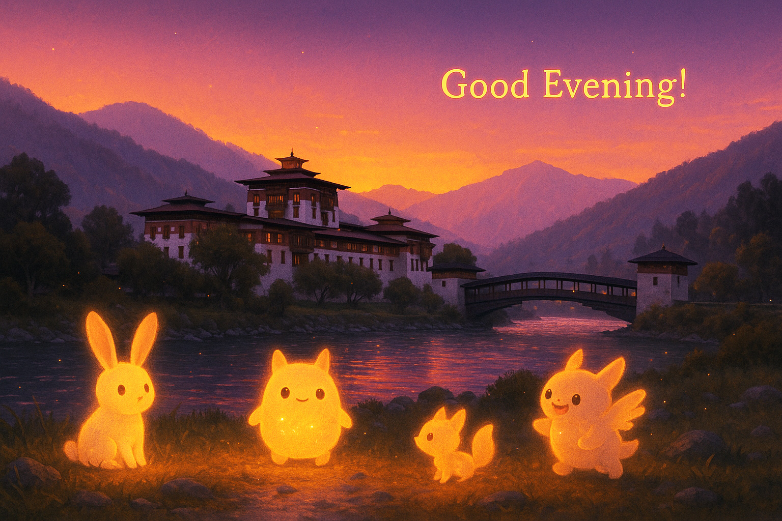 プナカの夕暮れ