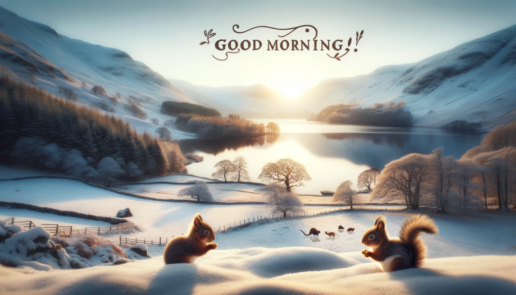 a winter early morning image of the Scottish Lake District landscape