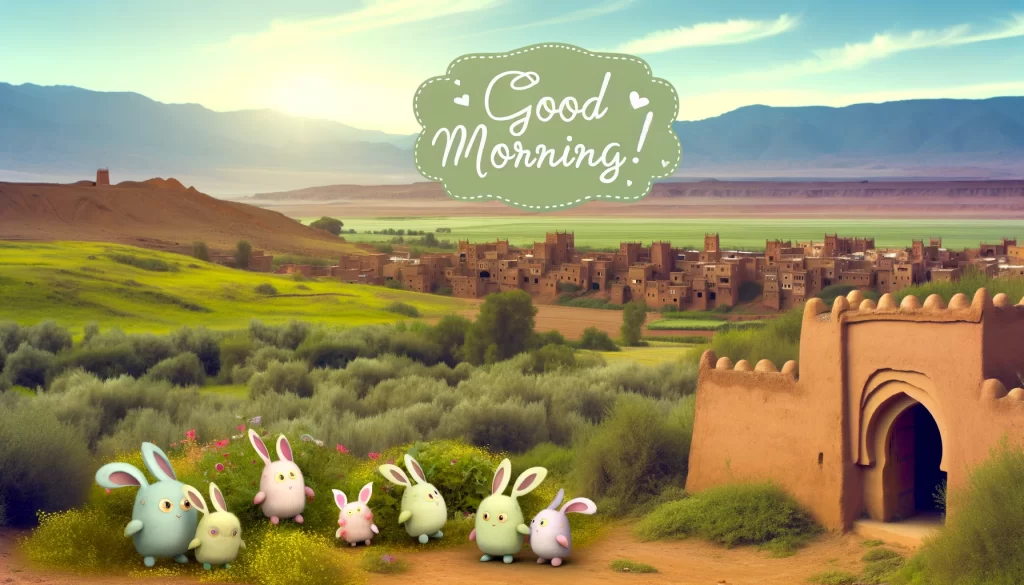 a morning scene of the countryside of Morocco