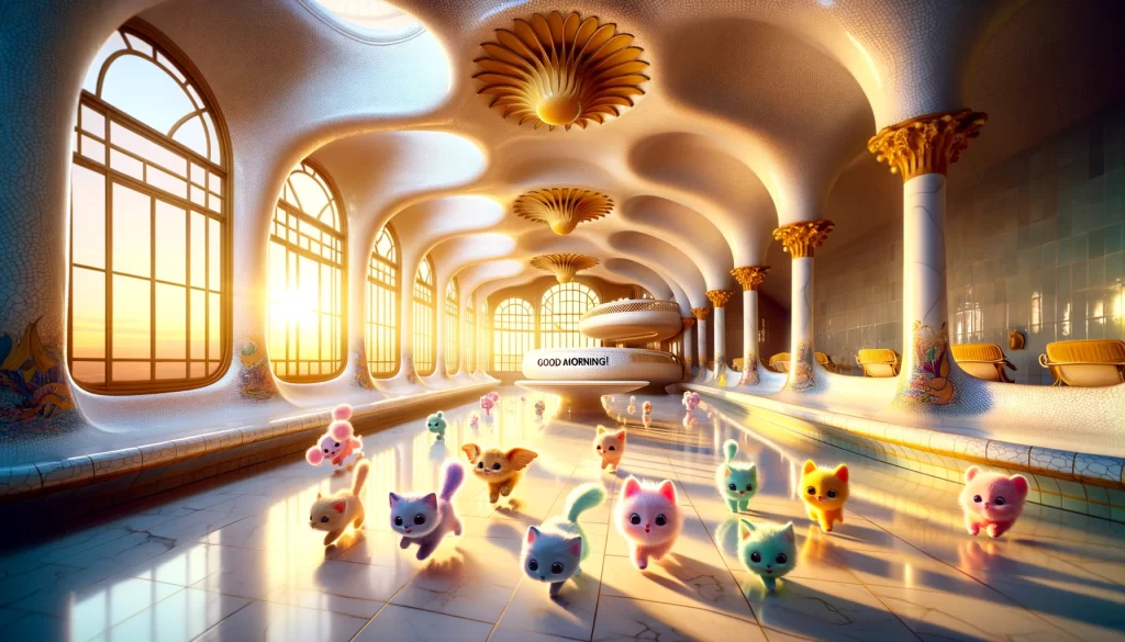 a morning image of inside Casa Mira  in Barcelona