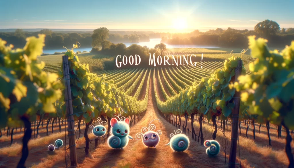 an image of early morning landscape of Bordeaux vineyard