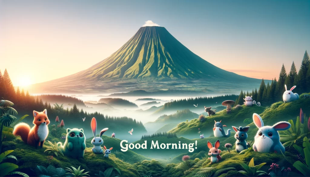 a morning scene of the Mont. Pico in Azores, Portugal