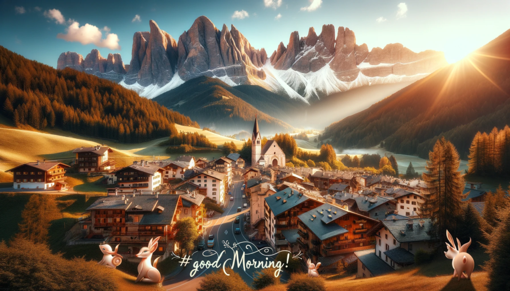 a beautiful morning image of Italian mountainside village