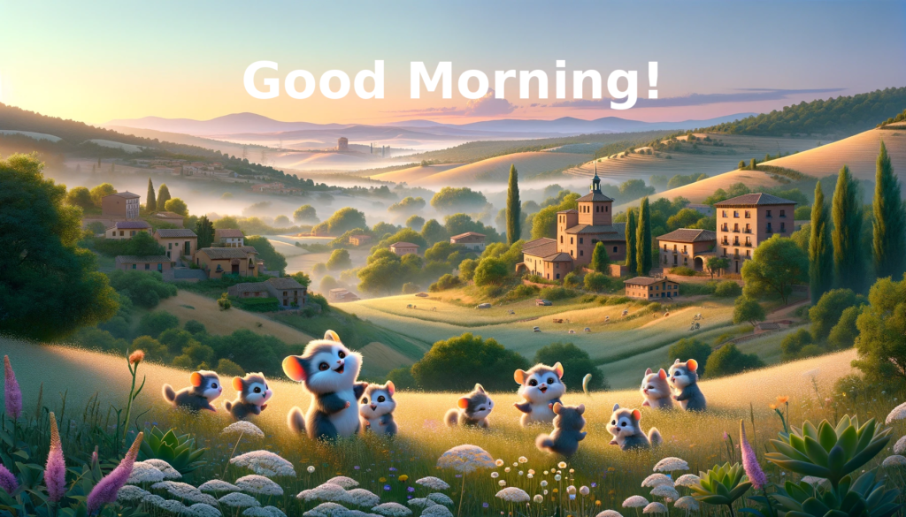 a morning landscape of countryside near Madrid in Spain