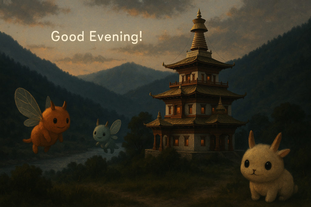 near Khamsum Yulley Namgyal Chorten, Bhutan
カムスン・ユレイ・ナムゲル・チョルテン付近の夕暮れ